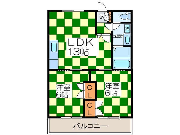 第２ユ－ロハイツ東豊中の物件間取画像